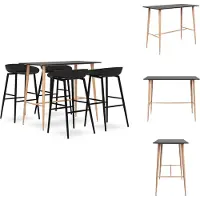 vidaXL Barset - Barsets - Bar Set - Bar Sets - 5-delige Barset zwart
