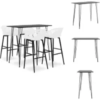 vidaXL Barset - Barsets - Bar Set - Bar Sets - 5-delige Barset zwart en wit