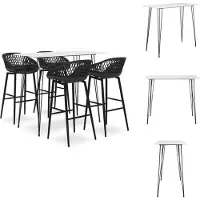 vidaXL Barset - Barsets - Bar Set - Bar Sets - 5-delige Barset wit en zwart