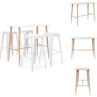 vidaXL Barset - Barsets - Bar Set - Bar Sets - 5-delige Barset wit