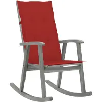 The Living Store Schommelstoel Vintage Acaciahout - 57 x 100 x 117 cm - Waterdicht kussen