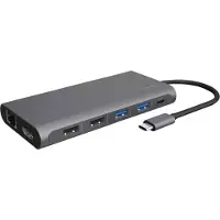 Raidsonic Station d'accueil USB-C avec 2 Ports HDMI 1 Port DisplayPort 1.4 100 W Power Delivery 4 Ports USB Lecteur de Cartes LAN USB 3.1 Gen2