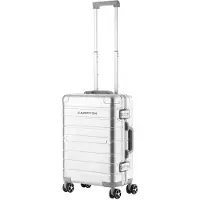 Carryon ULD Handbagage - Luxe Aluminium Trolley 55cm - Dubbel TSA slot - Dubbele wielen - Aluminium/Zilver