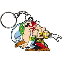 Plastoy Asterix sleutelhanger, Asterix & Obelix, lachend, 9 cm