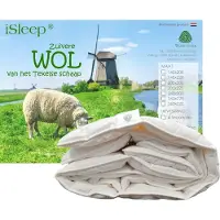 ISleep Wollen Dekbed - Enkel (Warmteklasse 2) - 100% Wol - Tweepersoons - 200x220 cm