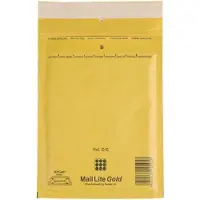 Mail lite luchtkussenenveloppen, goud, D/1, 180 x 260 mm, doos van 100 stuks
