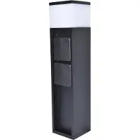 Lutec Sokkellamp buiten MAINS, zwart, Aluminium, Modern, Sokkellamp
