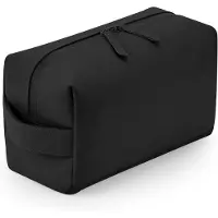 Bagbase Toilettas/make-up tas Monaco - lederlook - mat zwart - 25 x 12 x 15 cm - Toilettassen