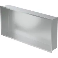 ECD-Germany Douchebak 60x30 cm zilver roestvrij staal wandnis Douchebak LuxeBad
