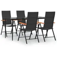 vidaXL 5-delige Tuinset poly rattan zwart en bruin
