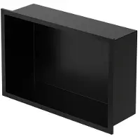 ECD-Germany Douchebak 30x20 cm zwart roestvrij staal wandnis Douchebak LuxeBad