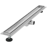 LuxeBath Roestvrijstalen Douchegoot Betegelbaar 80 cm en Sifon Complete Set Zilver Vlak LuxeBad