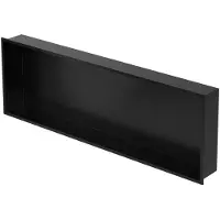 ECD-Germany Douchebak 90x30 cm zwart roestvrij staal wandnis Douchebak LuxeBad
