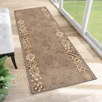 Tapiso Antislip Rubber Loper Vloerkleed Mat Bruin Oriental Gang Woonkamer Rubbermat Tapijt Maat- 100x1050