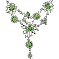 Behave Korte Ketting - Groene Stenen Hanger - Nikkelvrij - Verstelbaar
