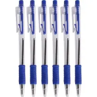 Urban Living Balpennen - 16x stuks - blauw - softgrip - kliksysteem