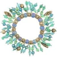 Behave - Bohemian armband blauwgroen kralenmix - Vintage stijl - Zomerlook
