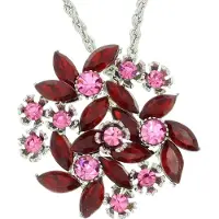 Behave - Ronde Ketting met Rode en Roze Stenen - 40,5 cm