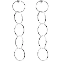 Behave - Oorhangers lang rond zilverkleurig - Avond chic stijl