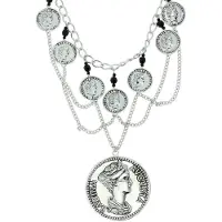 Behave - Ketting Zilverkleur - Munten - 42 cm (+8 cm verlengketting)