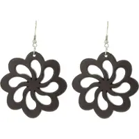 Behave - Oorhanger - Donker Bruine bloemen oorhangers - diameter 5 cm