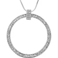 Behave - Zilverkleur ketting met ronde hanger - Tijdloze sparkle-look