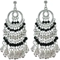Behave - Oorhangers met zwarte kralen - retro avond look
