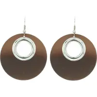 Behave - Oorhanger Dames - Rond - Mat Bruin - Diameter 4.5 cm