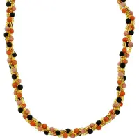 Behave - Lange oranje kralen ketting - Modeaccessoire 165 cm lang