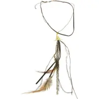 Behave - Ketting Met Bruine Veertjes - Nikkelvrij - Bohemian Look