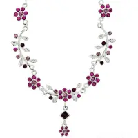 Behave - Ketting met bloemenhanger - zilverkleur - roze bloementrend