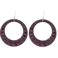Behave - Oorhangers Dames - Grote Rond Oorbellen - Aubergine Paars - Diameter 6 cm