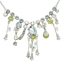 Behave - Zilverkleurige ketting met steentjes - Modeketting voor dames