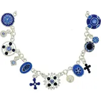 Behave - Ketting Dames Speelse Stijl - Blauw Dessin - Zomerstatement