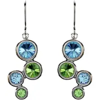 Behave - Oorbellen met kristal blauw groen - Vrolijke partylook 4 cm