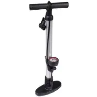 Perel staande pomp met mamometer 58 cm aluminium zwart/grijs