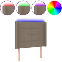 vidaXL Hoofdbord LED 93x16x118/128 cm stof taupe