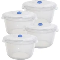 Whitefurze Vershoudbakje - 4x - magnetron/vriezer - kunststofi¿½- 1,22 L - Vershoudbakjes