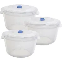 Whitefurze Vershoudbakje - 3x - magnetron/vriezer - kunststof - 1,22 L - Vershoudbakjes