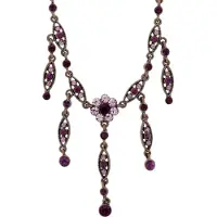 Behave Ketting - Paarse Bloem - Met Swarovski-stenen - Nikkelvrij