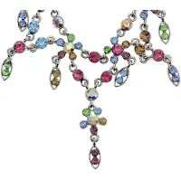 Behave - Ketting met multi-color stenen en bloem hanger - Modeaccessoire voor speelse en kleurrijke looks