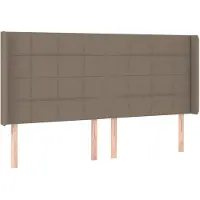 vidaXL Hoofdbord met randen 163x16x118/128 cm stof taupe