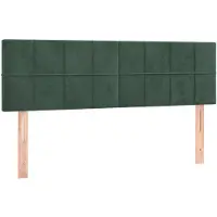 vidaXL Hoofdborden 144x5x78/88 cm fluweel donkergroen