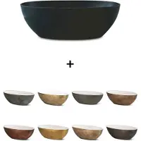 Luca Vrijstaand ligbad sanitair bagno metallo 180x80x60 cm mineraalsteen mat antraciet