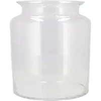 DK Design Bloemenvaas melkbus fles model Milky - transparant glas - D19 x H19 cm - Vazen