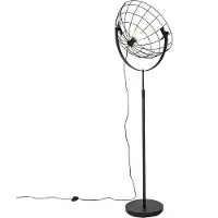 QAZQA Industriële vloerlamp zwart 50 cm verstelbaar - Hanze
