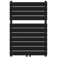 LuxeBath badverwarmingsradiator, Steam Design, 600x800 mm, zwart, met centraal aansluitstuk