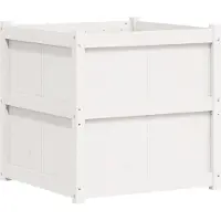 vidaXL Plantenbak 70x70x70 cm massief grenenhout wit