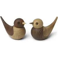 Spring Copenhagen Soulmates zwaluwen decoratie 2-delig Eikenhout-essenhout