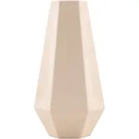 Hortus Point-virgule geometrische vaas bamboevezel gebroken wit, 20 cm